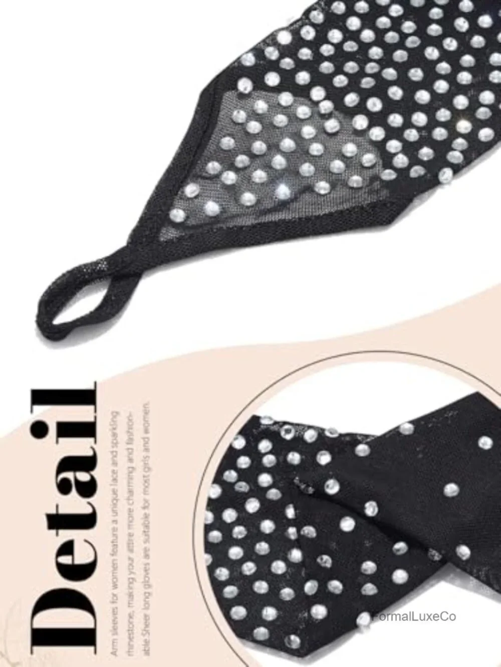 Fingerless Sheer Gloves Long Rhinestone Gloves for Women